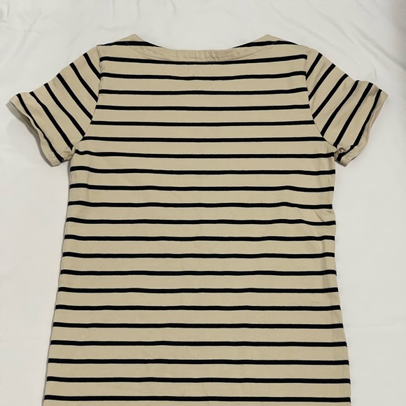 J. Crew 100% Cotton Stripe Zip Top Crewneck T-shirt Dress Mini Size Small - Picture 5 of 6